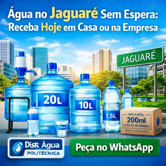 Disk Água Mineral Jaguaré São Paulo — Galão 20L entrega rápida