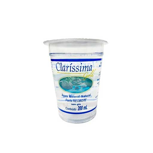 Copo água mineral Clarissima Gold 200ml — Disk Água Butantã Zona Oeste SP
